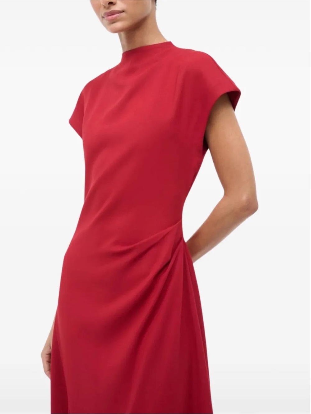 STAUD Zaya Draped Maxi Dress Red Size 0 NWT Designer Gown - Picture 10 of 14